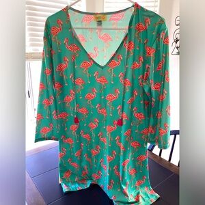 Small Viv & Lou Tickled Pink Flamingo Pattern Dress/Tunic Never Worn